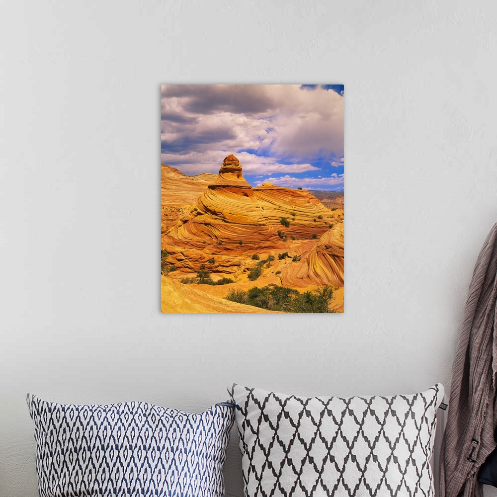 A bohemian room featuring Hoodoo rock formations on a landscape, Coyote Buttes, Paria Canyon, Vermillion Cliffs Wilderness,...