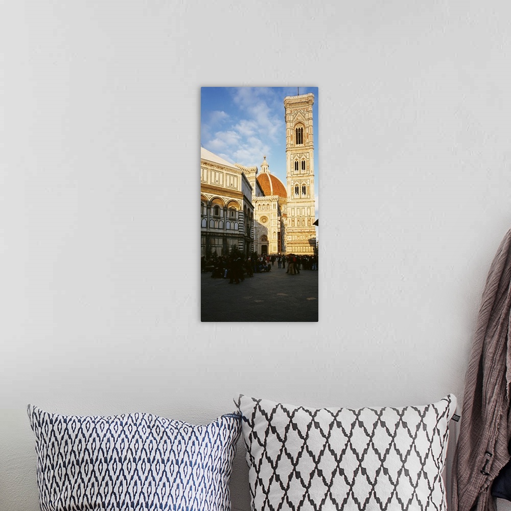 A bohemian room featuring Tourists at Campanile tower and Duomo Santa Maria Del Fiore, Piazza del Duomo, Florence, Tuscany,...