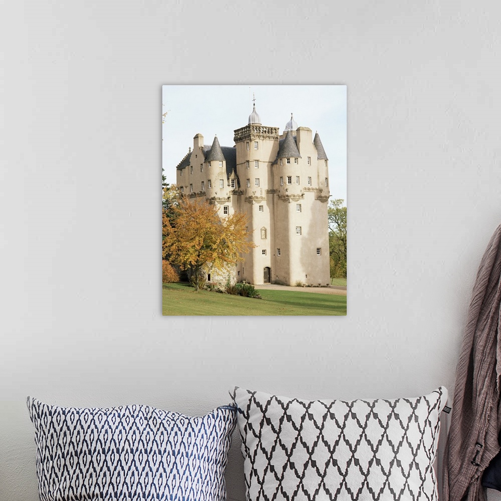 A bohemian room featuring Craigievar Castle, Aberdeenshire, Highland region, Scotland, UK