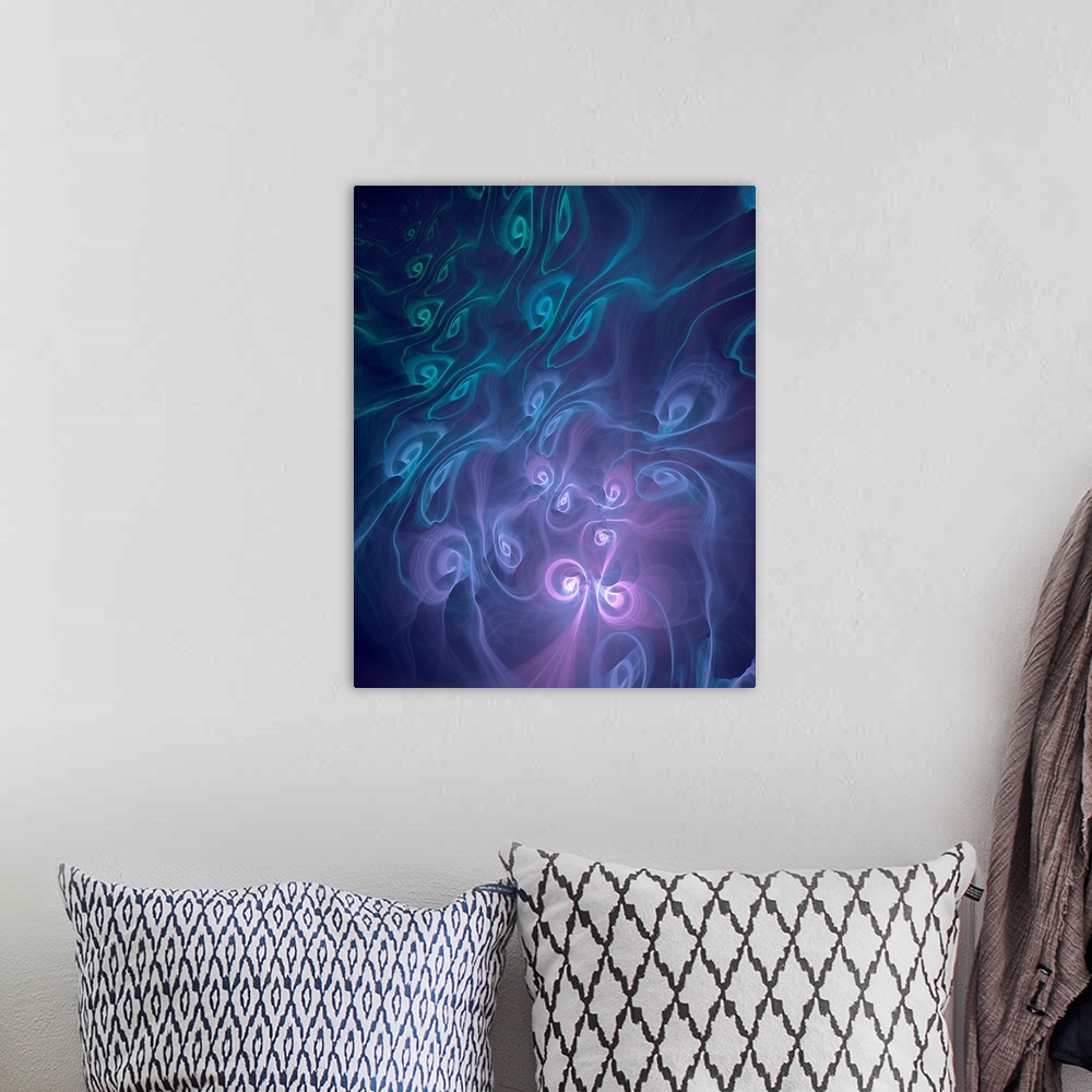 A bohemian room featuring Dark energy fractal illustration. Scientists can only account for about 30 percent of the matter ...