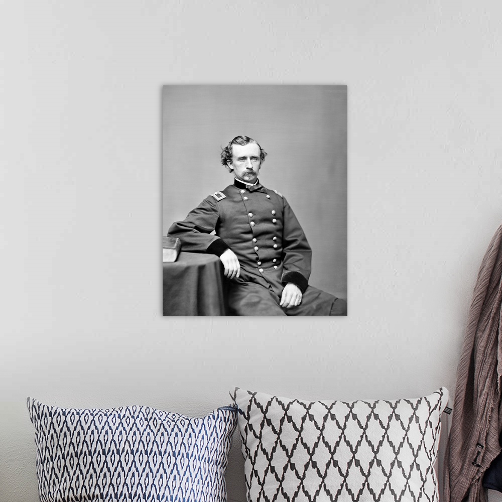 A bohemian room featuring American Civil War portrait of General George Armstrong Custer, 1864.