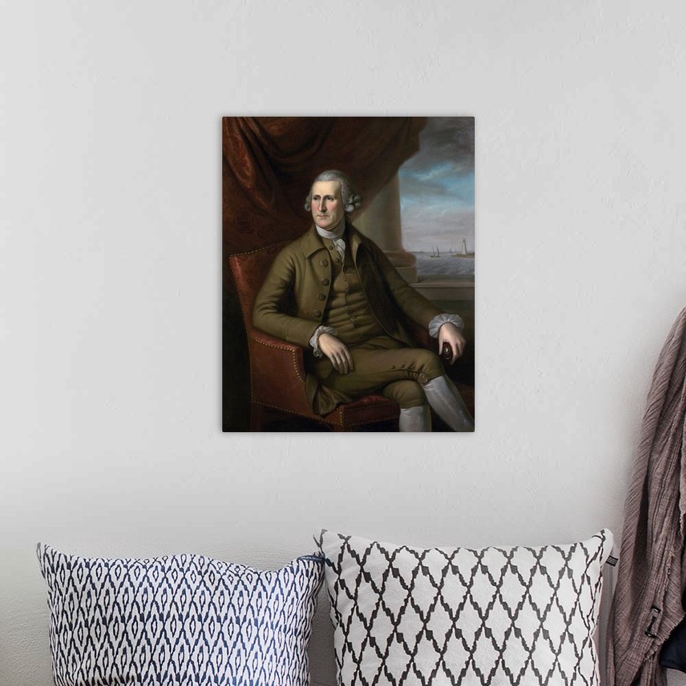 A bohemian room featuring Portrait of Thomas Willing, an American entrepreneur.