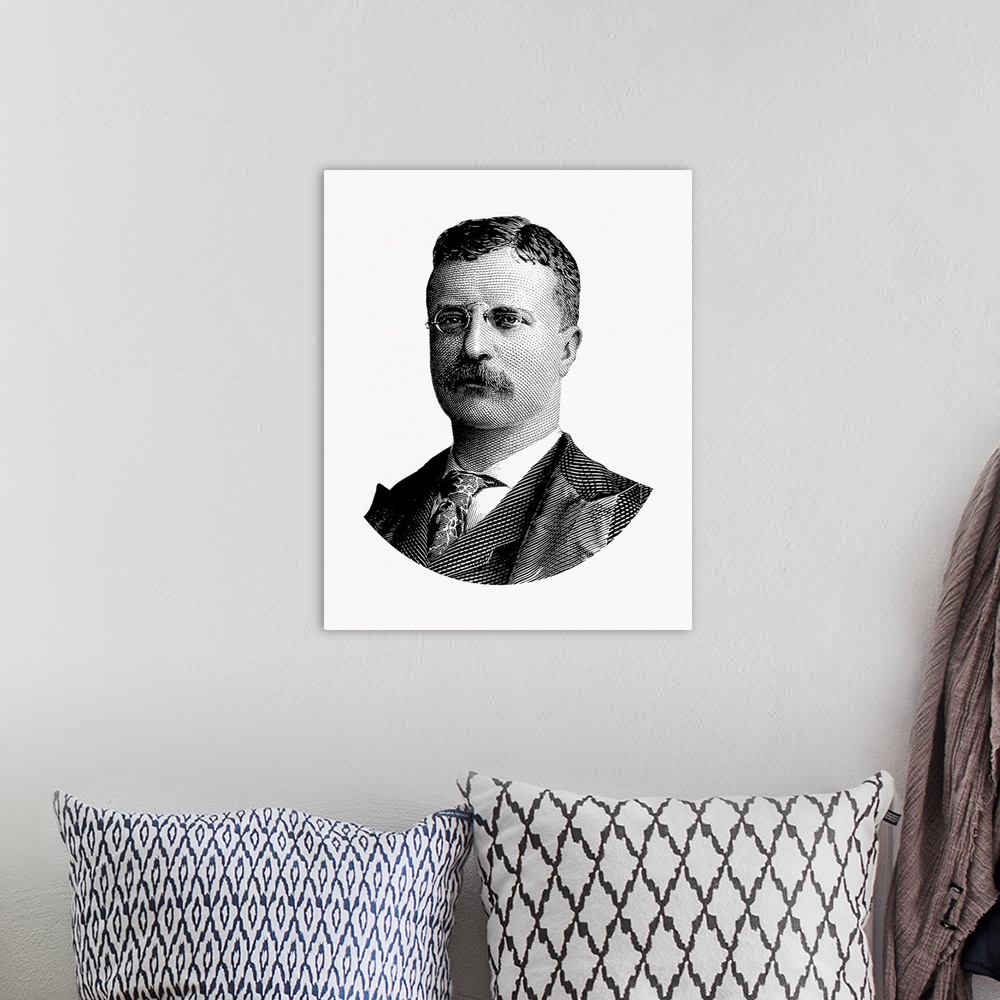 A bohemian room featuring United States political history design of President Theodore Roosevelt.