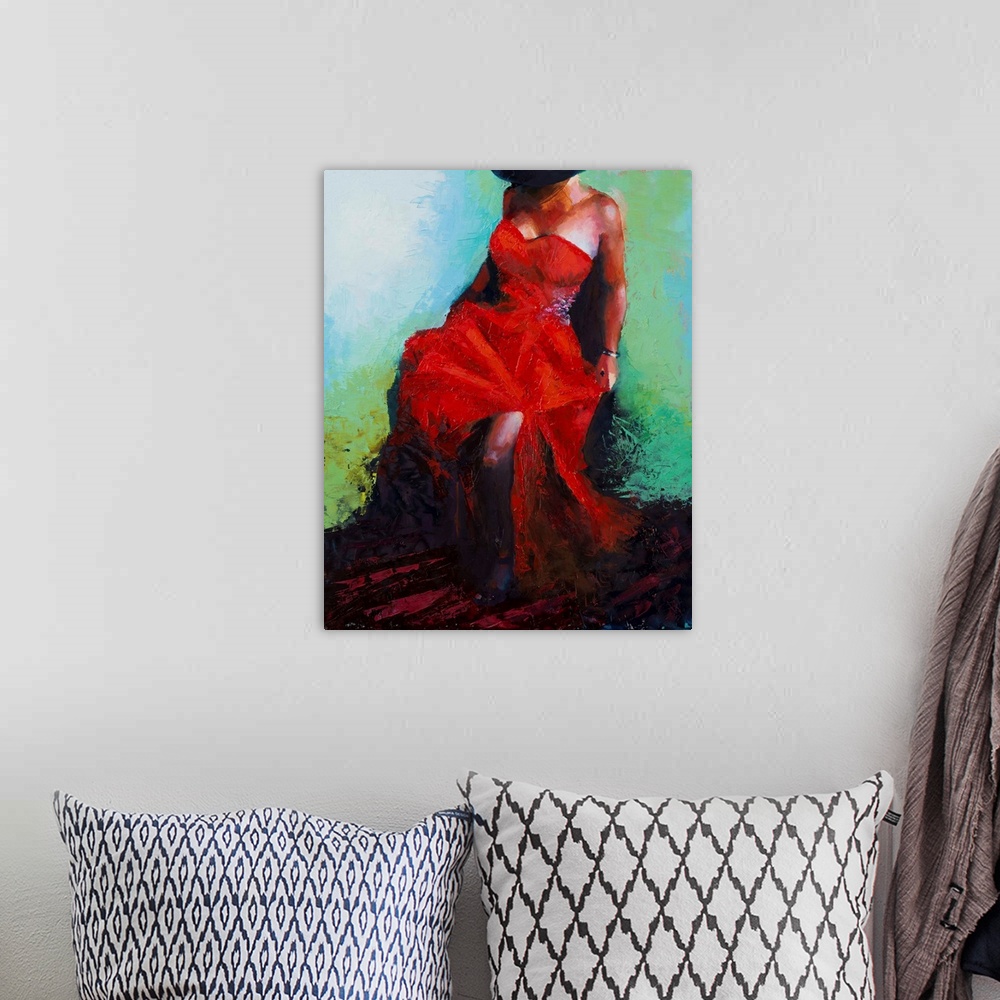 A bohemian room featuring Lady in Red