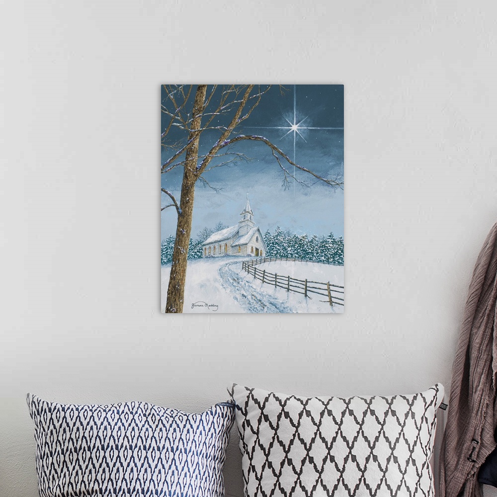 A bohemian room featuring Shining Holiday Star