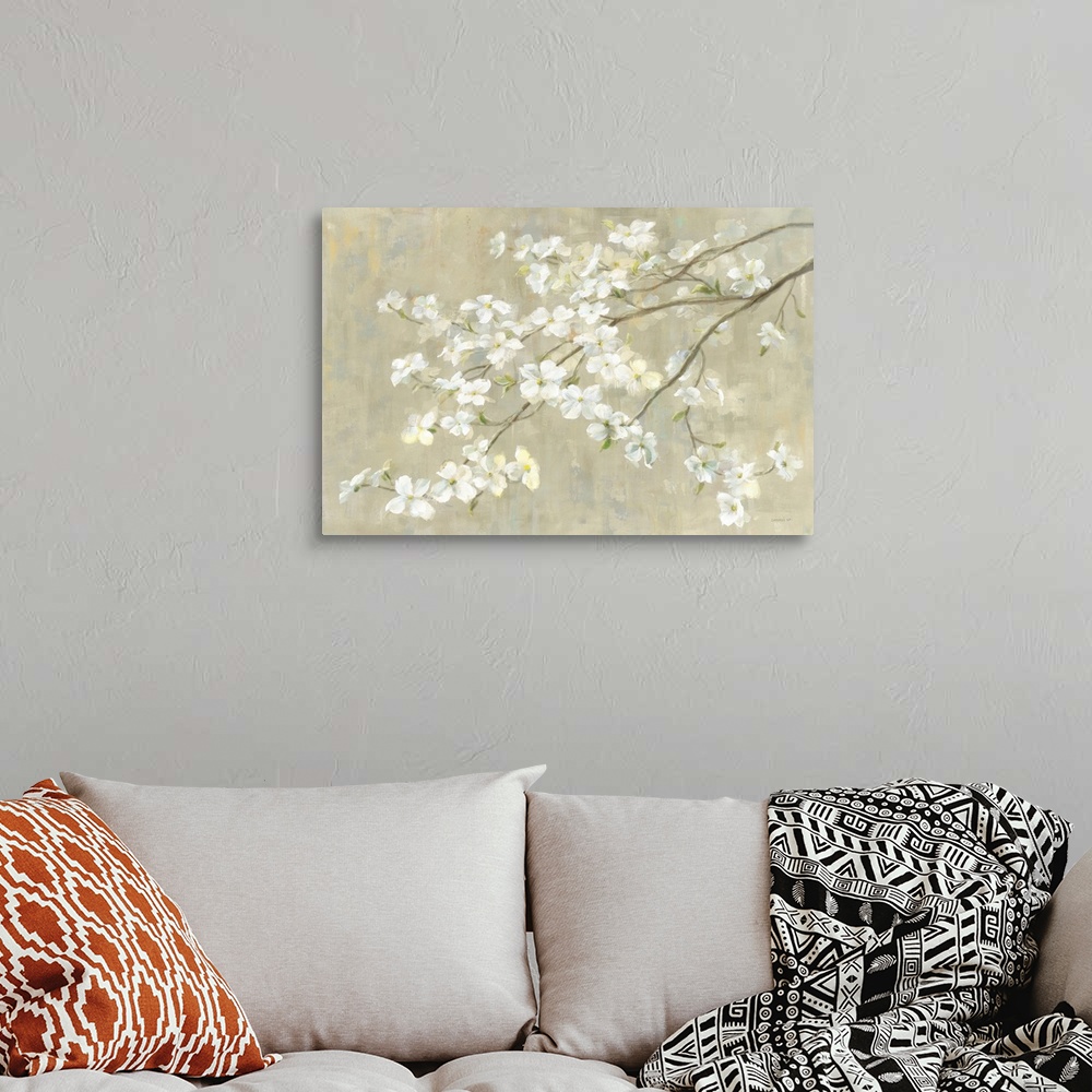 Dogwood in Spring Neutral Crop Wall Art, Canvas Prints, Framed Prints ...