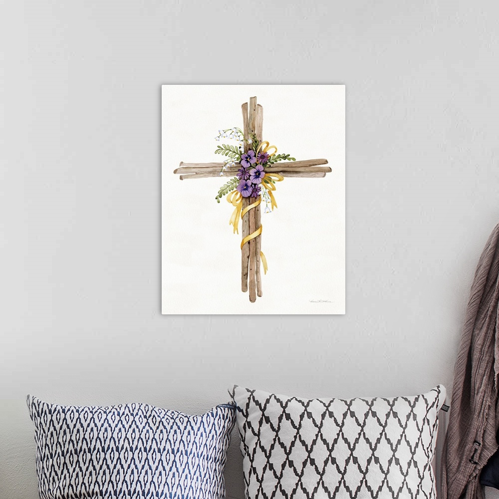 A bohemian room featuring Easter Blessing Cross I