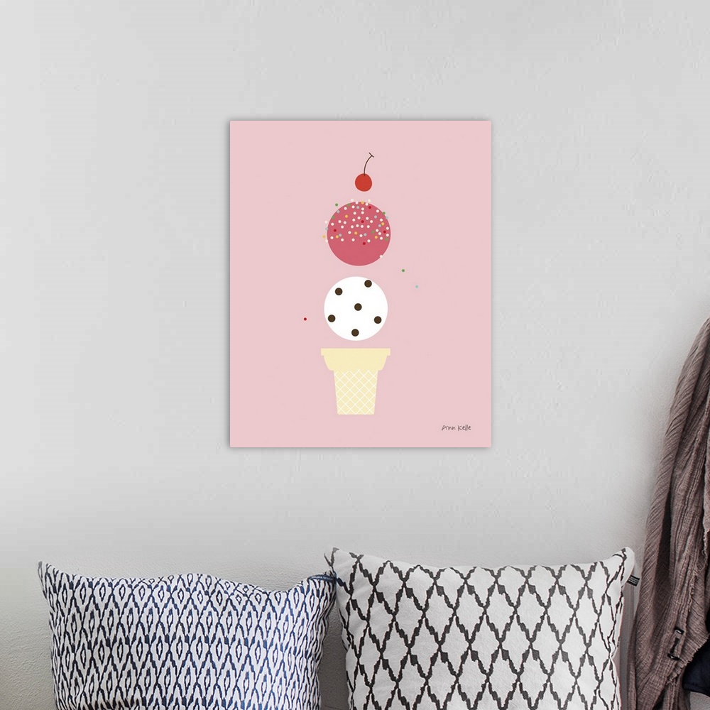 A bohemian room featuring Ice Cream And Cherry II
