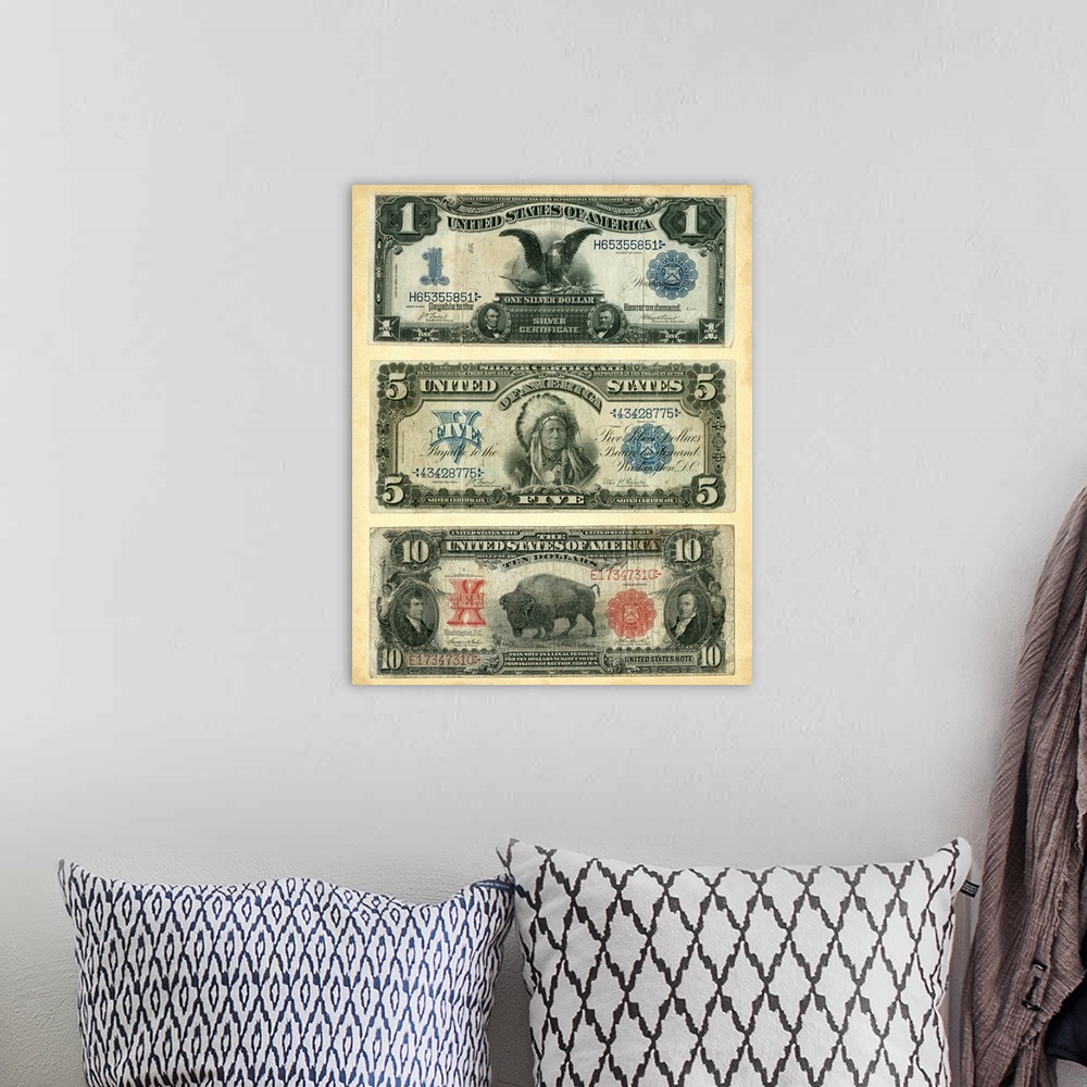 A bohemian room featuring Antique Currency VI