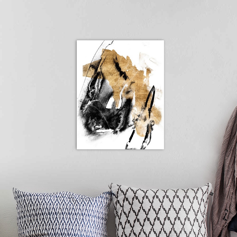 A bohemian room featuring Black and Gold Splash IV