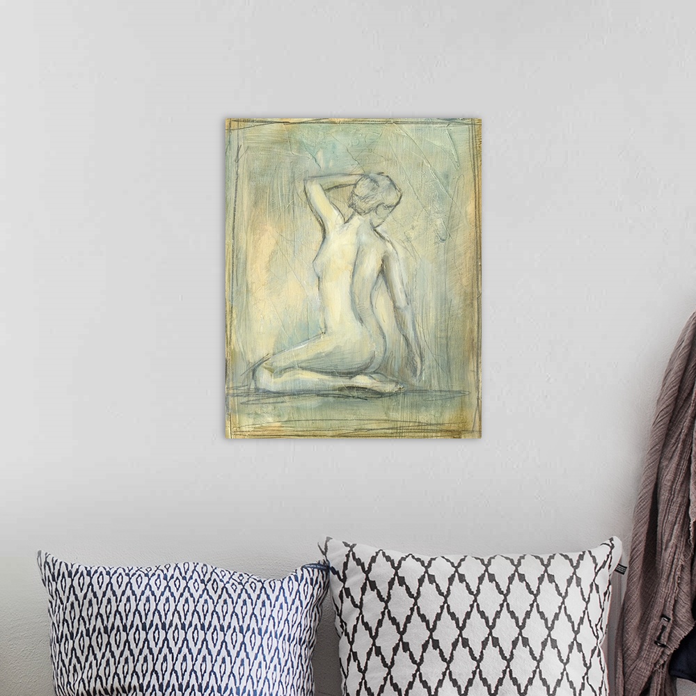 A bohemian room featuring Contemporary Figure Study II