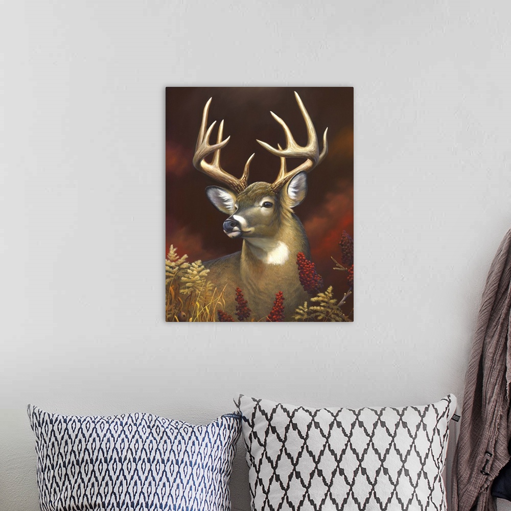 A bohemian room featuring Deer Portrait