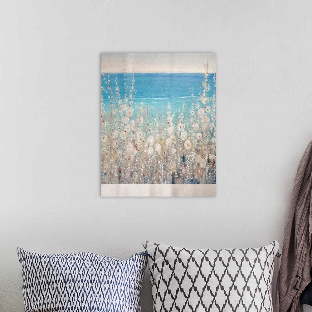 A bohemian room featuring Flowers by the Sea II