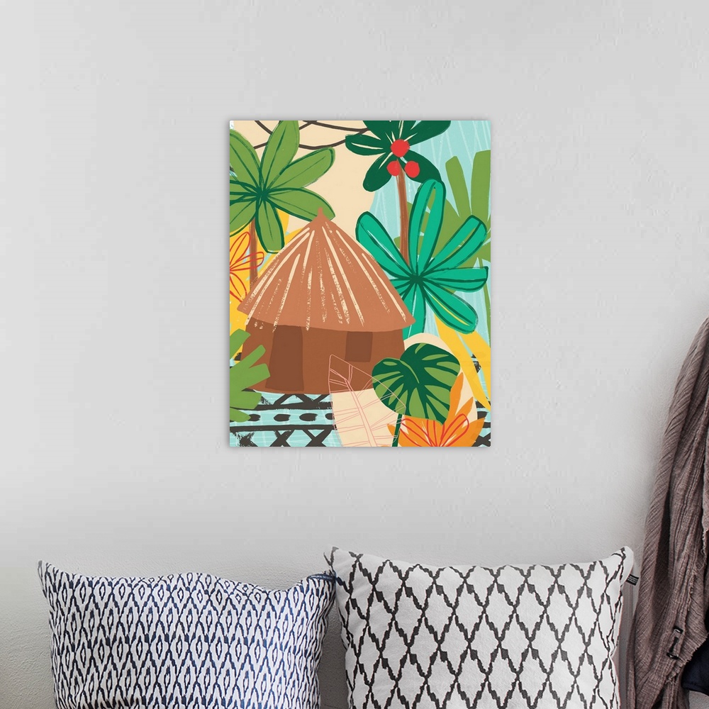 A bohemian room featuring Graphic Jungle V