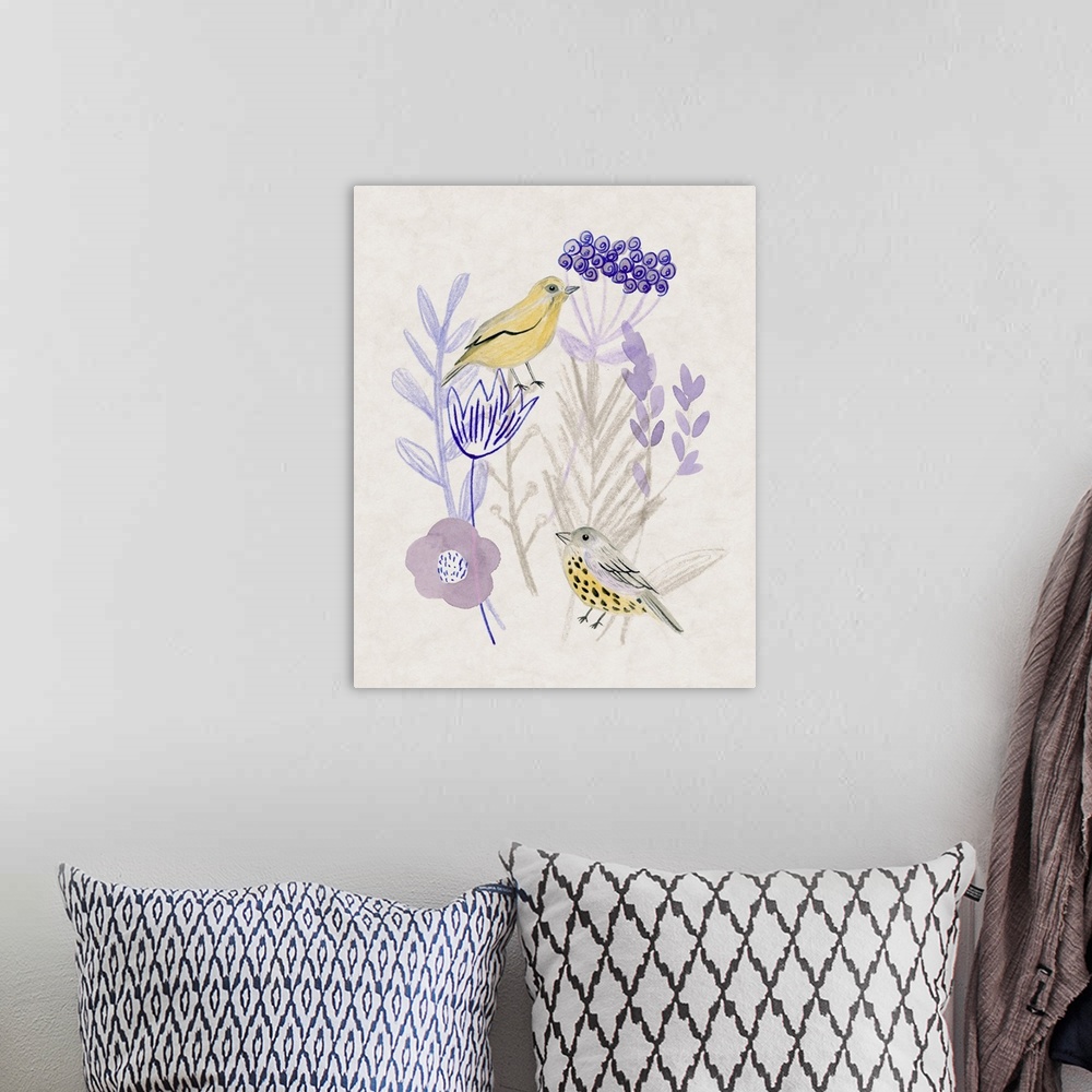 A bohemian room featuring Meander In Violet I