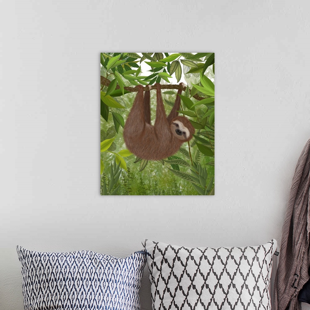 A bohemian room featuring Sloth Hanging Around