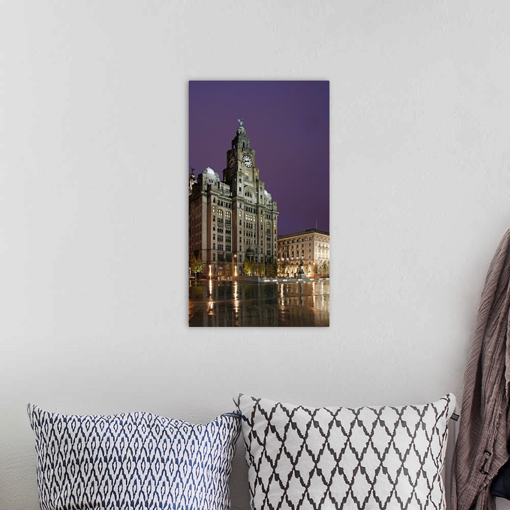 A bohemian room featuring The Royal Liver Building is a Grade I listed building located in Liverpool, England. It is sited ...