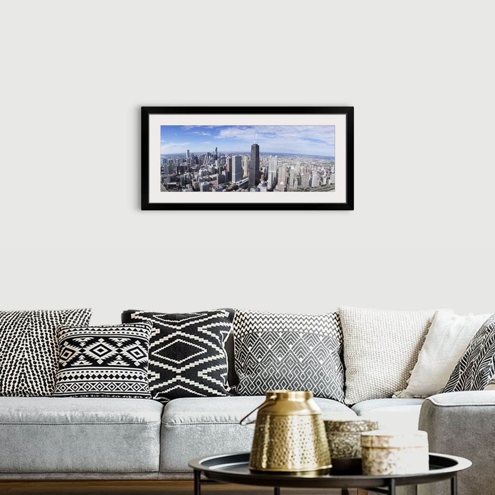 A bohemian room featuring High angle view of a city, Sears Tower, Chicago, Illinois