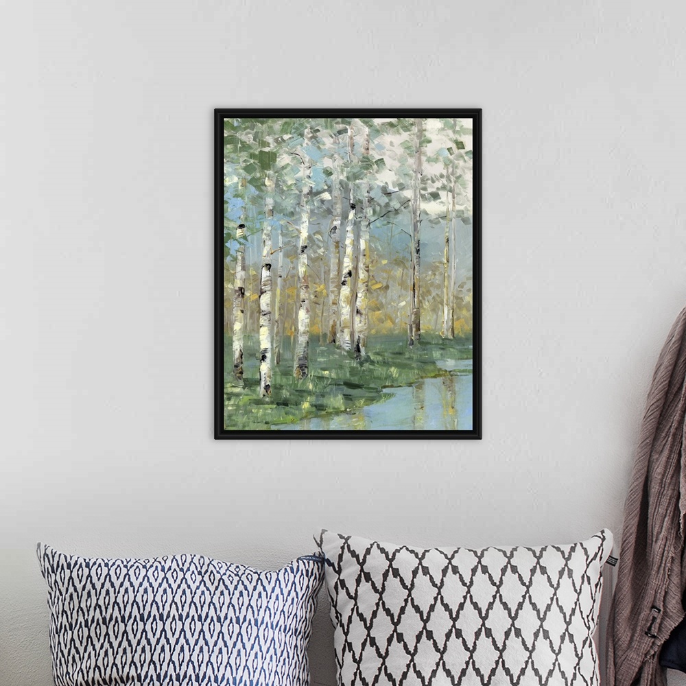 A bohemian room featuring Birch Reflections I