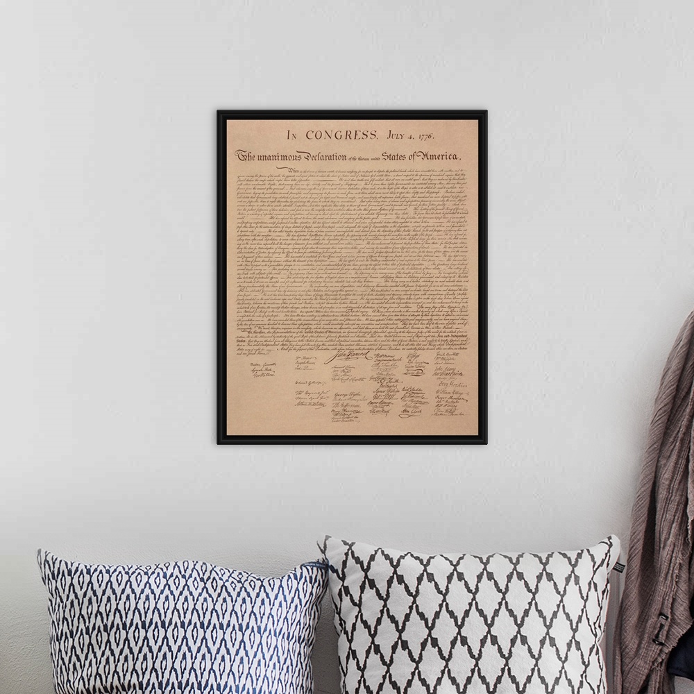 A bohemian room featuring Declaration Of Independence