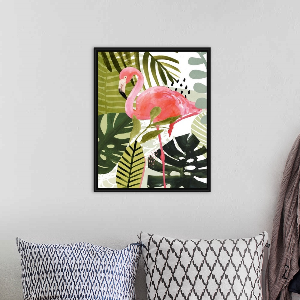 A bohemian room featuring Flamingo Forest I