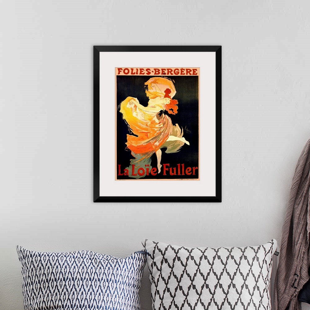 A bohemian room featuring Cabaret Folies Bergere- La Loie Fuller Vintage Advertising Poster