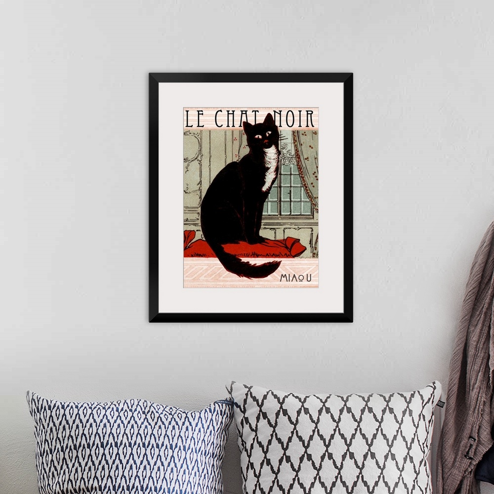 A bohemian room featuring Le Chat Noir - Vintage Advertisement