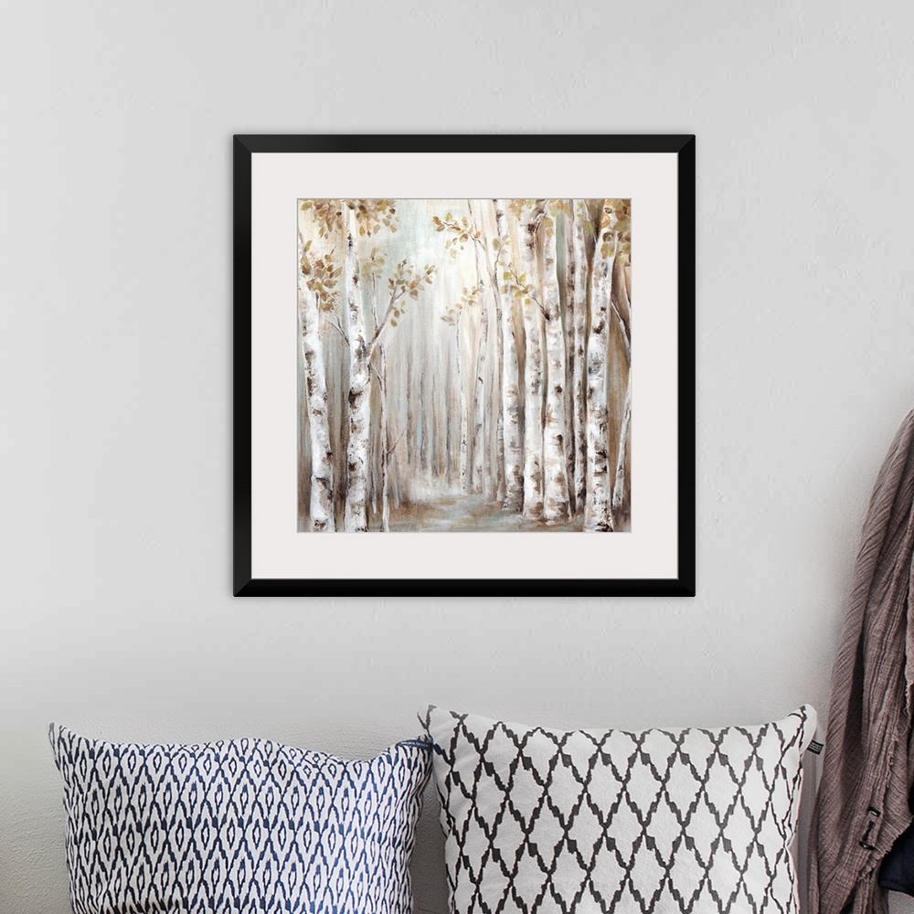 A bohemian room featuring Sunset Birch Forest III