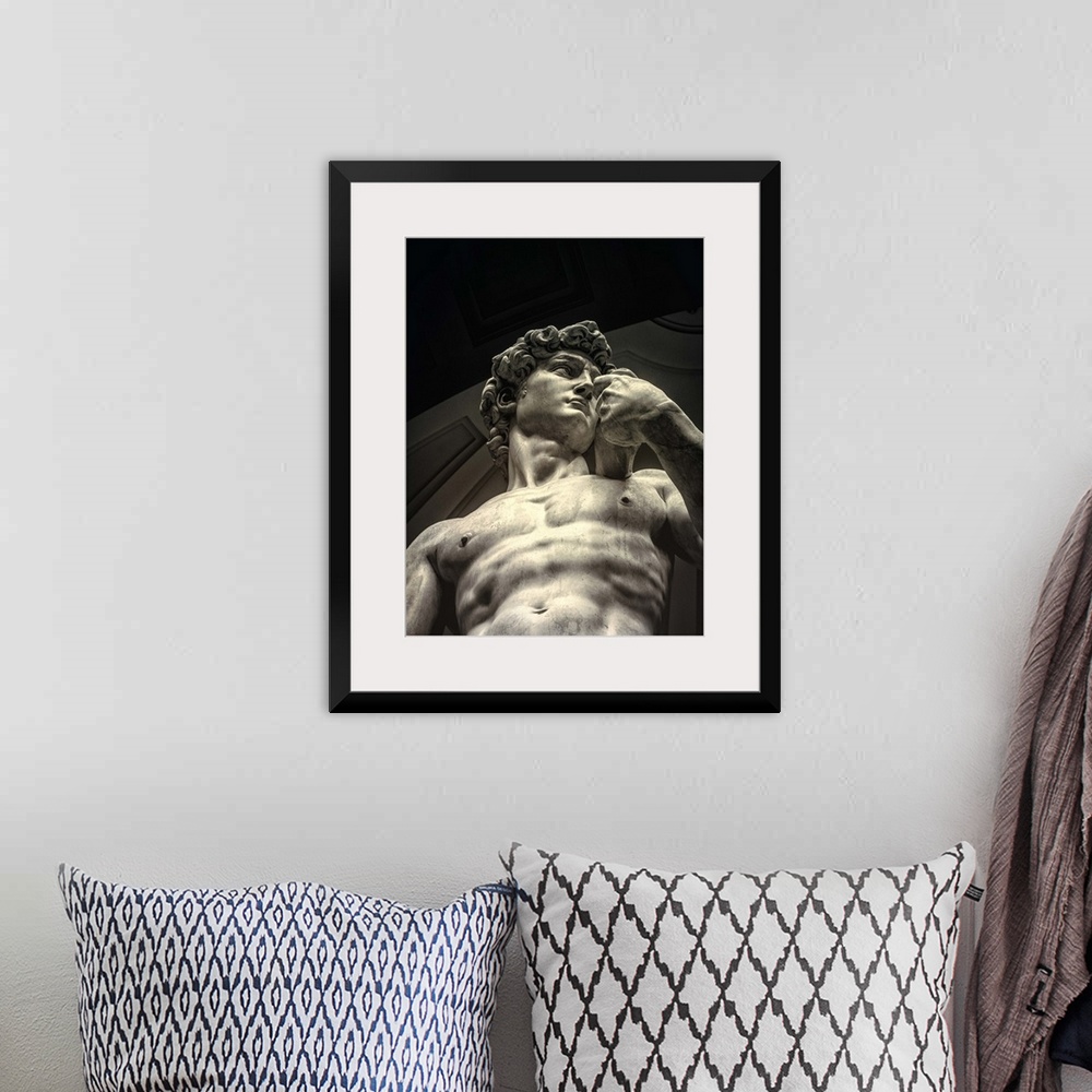 A bohemian room featuring MichaelAngelos sculpture of David in Florence, Italy