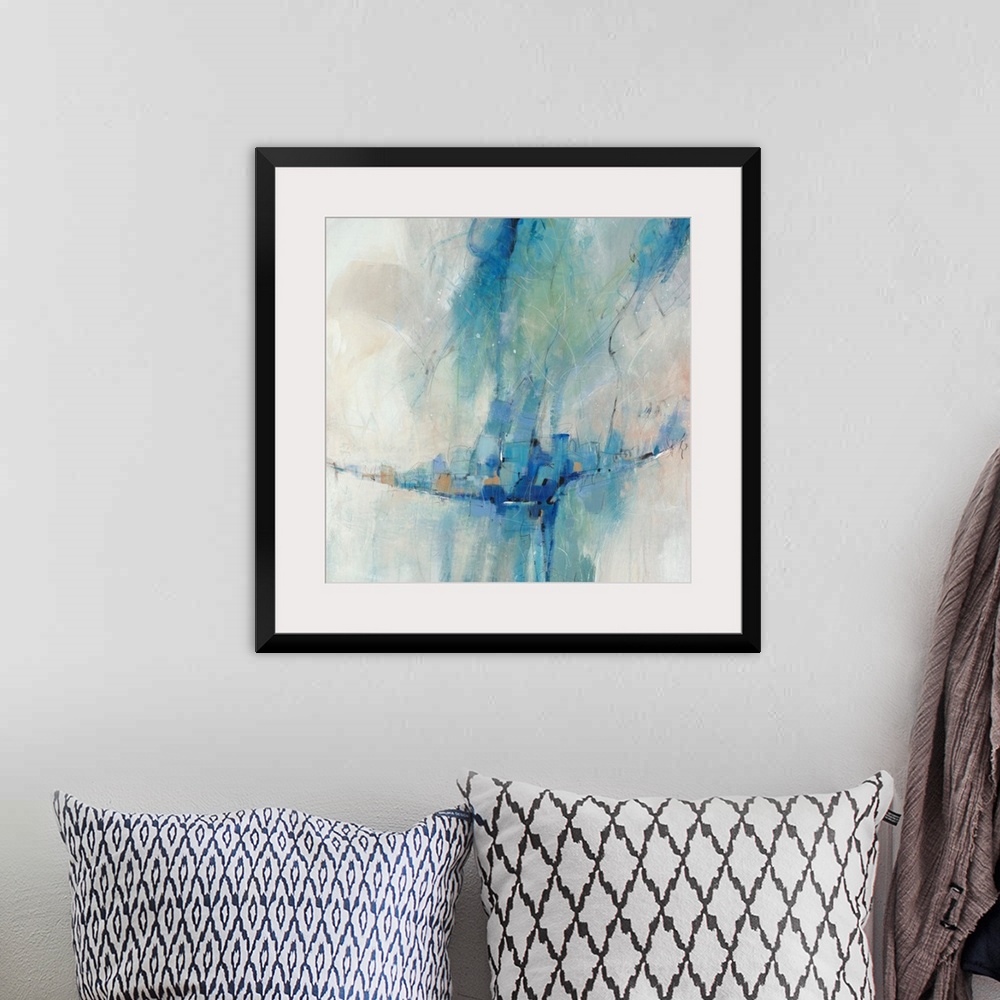 A bohemian room featuring Blue Stone Abstract II