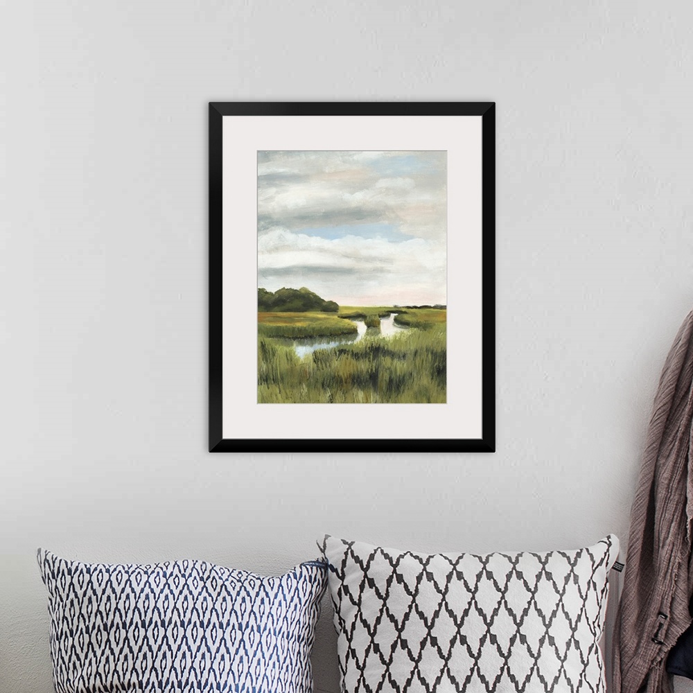 A bohemian room featuring Marsh Landscapes I