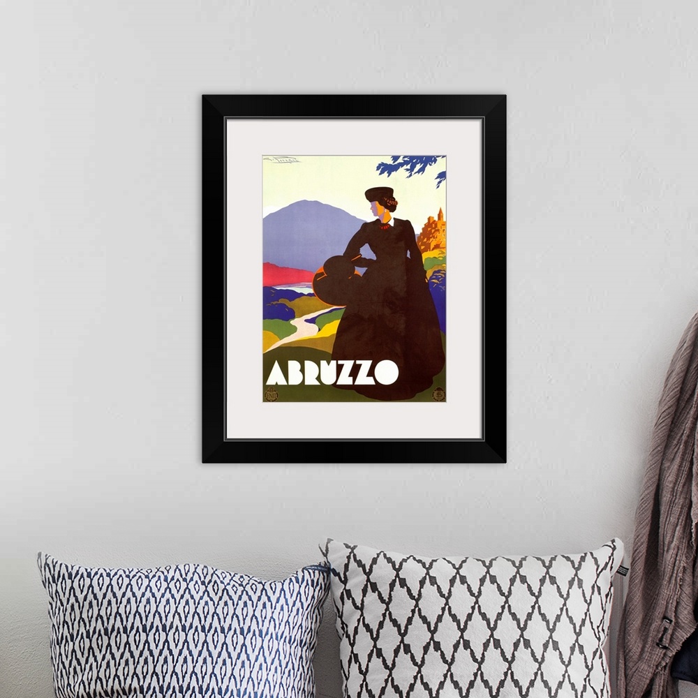 A bohemian room featuring Abruzzo, Italy , Vintage Poster