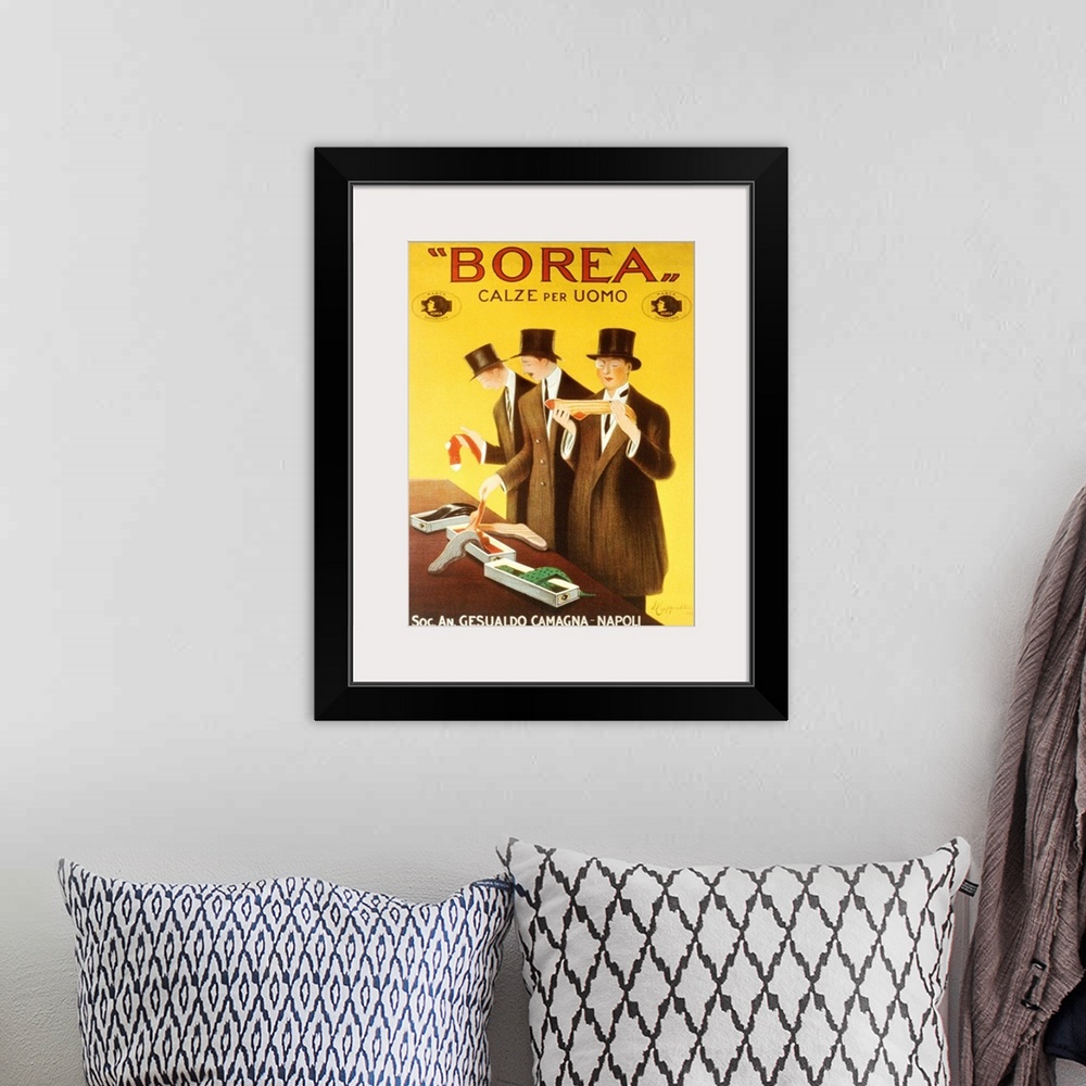 A bohemian room featuring Borea Vintage Advertising Poster