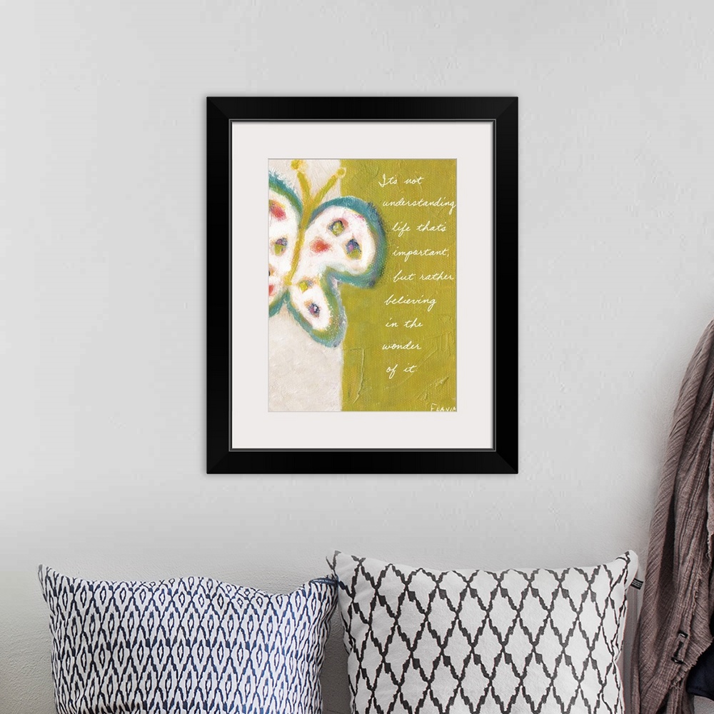 A bohemian room featuring Butterfly Inspirational Print