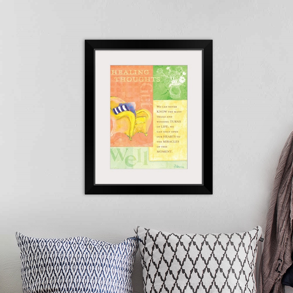 A bohemian room featuring Healing Touch Inspirational Print