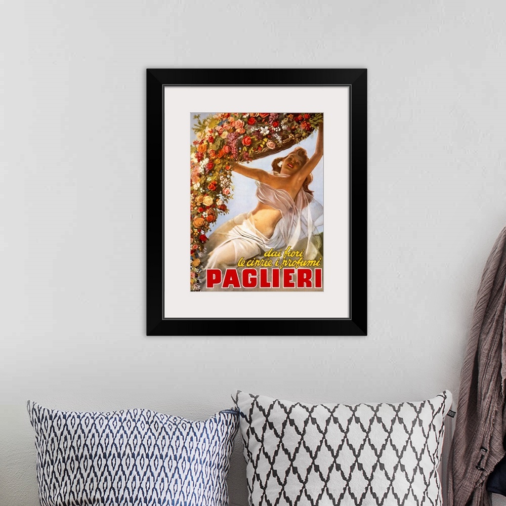 A bohemian room featuring Paglieri, Vintage Poster, by Gino Boccasile