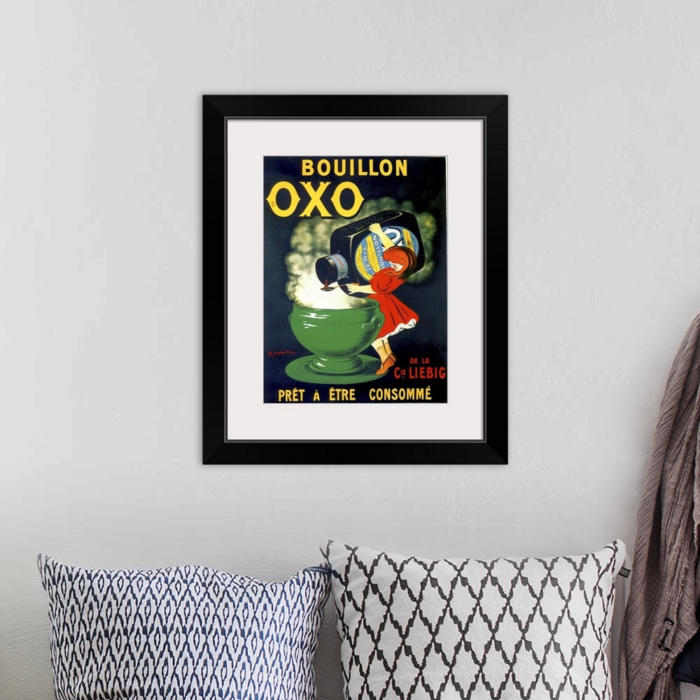 A bohemian room featuring Bouillon OXO - Vintage Flavor Stock Advertisement
