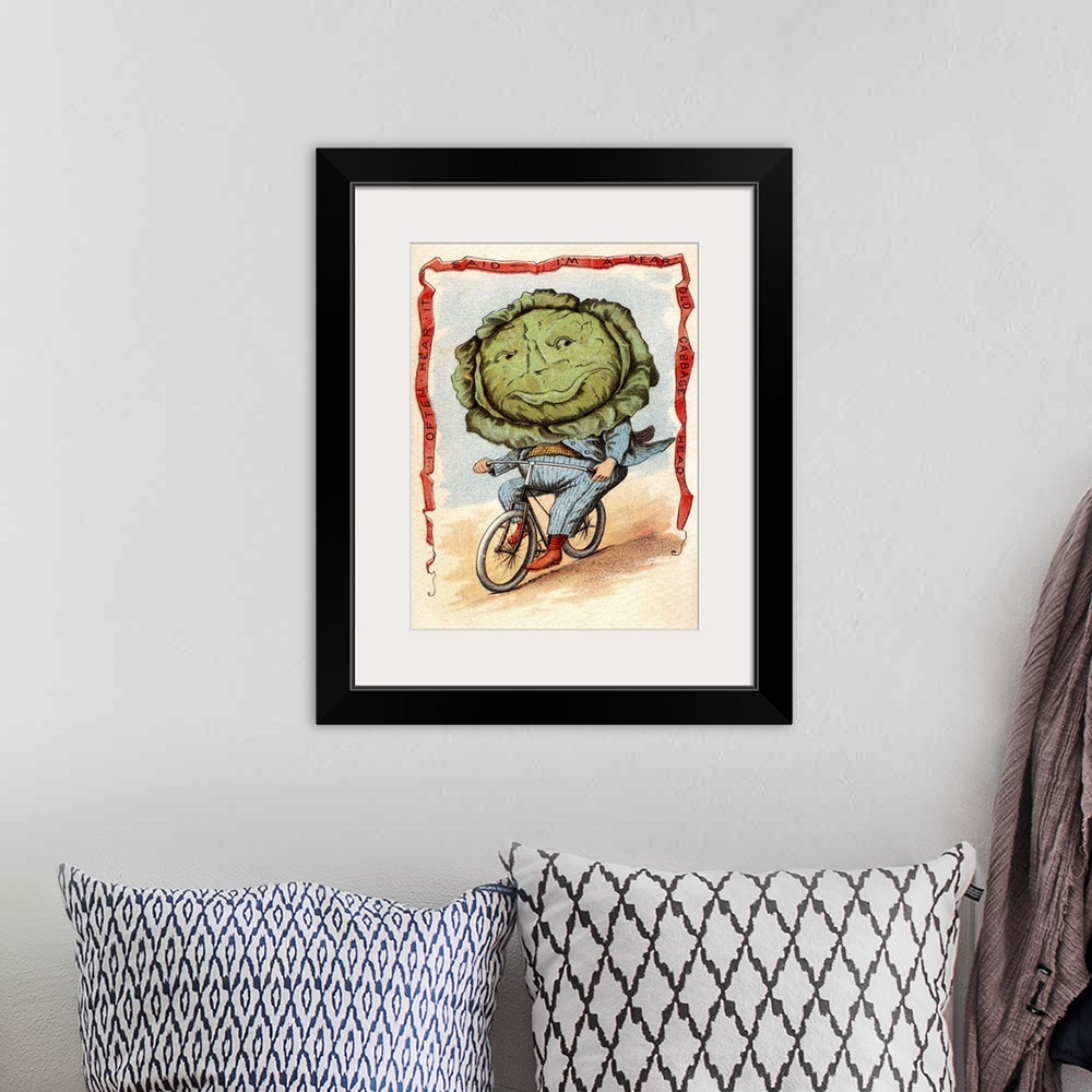 A bohemian room featuring Dear Old Cabbage Head - Vintage Illustration
