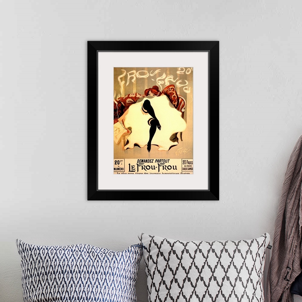 A bohemian room featuring Vintage Poster
