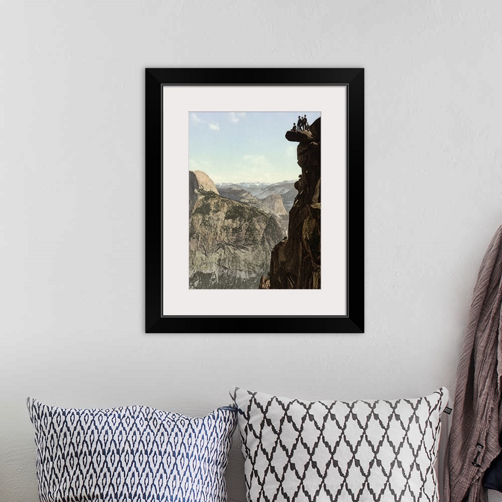 A bohemian room featuring Vintage photograph of Glacier Point and Half Dome, Yosemite National Park
