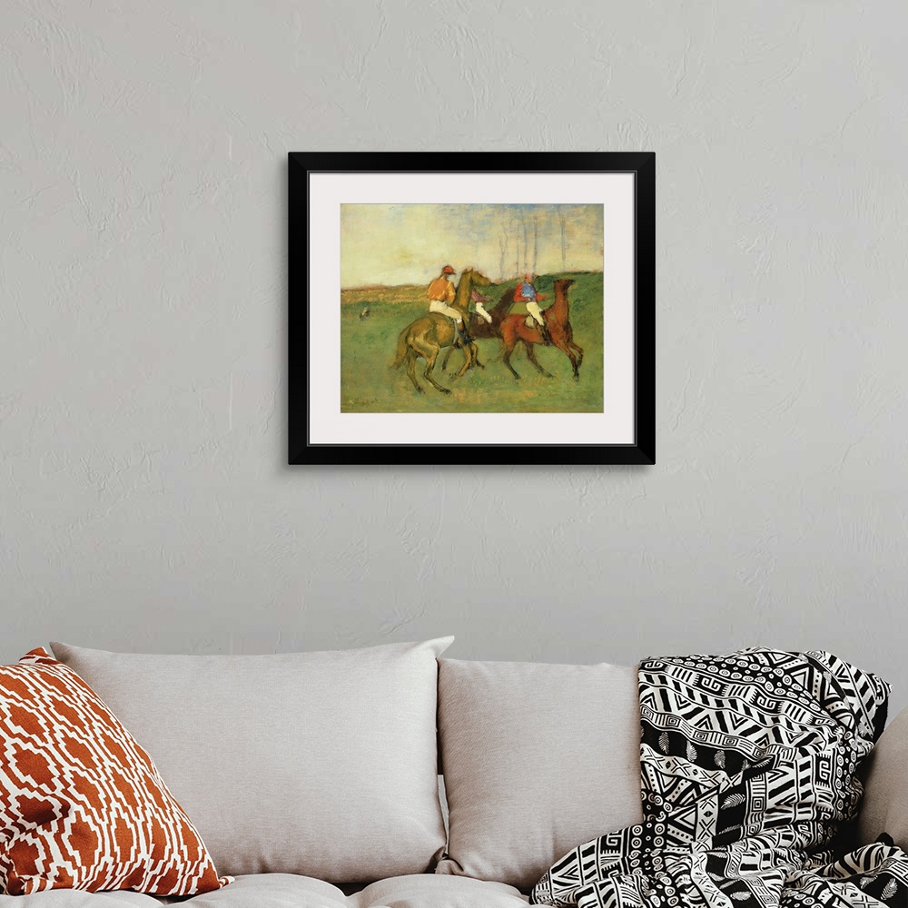 A bohemian room featuring Jockeys And Race Horses, 1890-95 (Originally oil on panel)