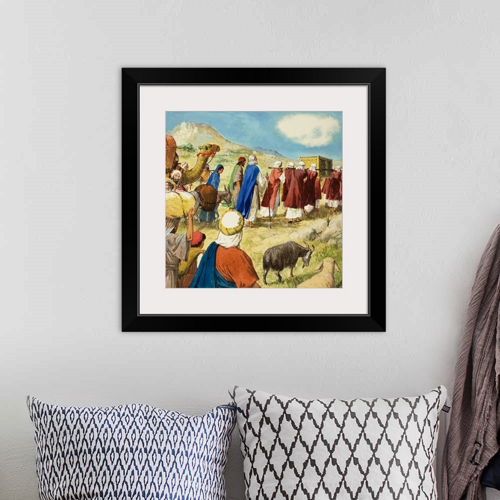 A bohemian room featuring Moses in the Wilderness, retold from The Bible, in Exodus Chapters 15-40. Original artwork for il...