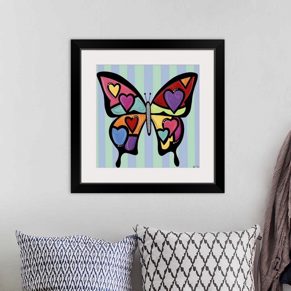 A bohemian room featuring Butterfly Hearts