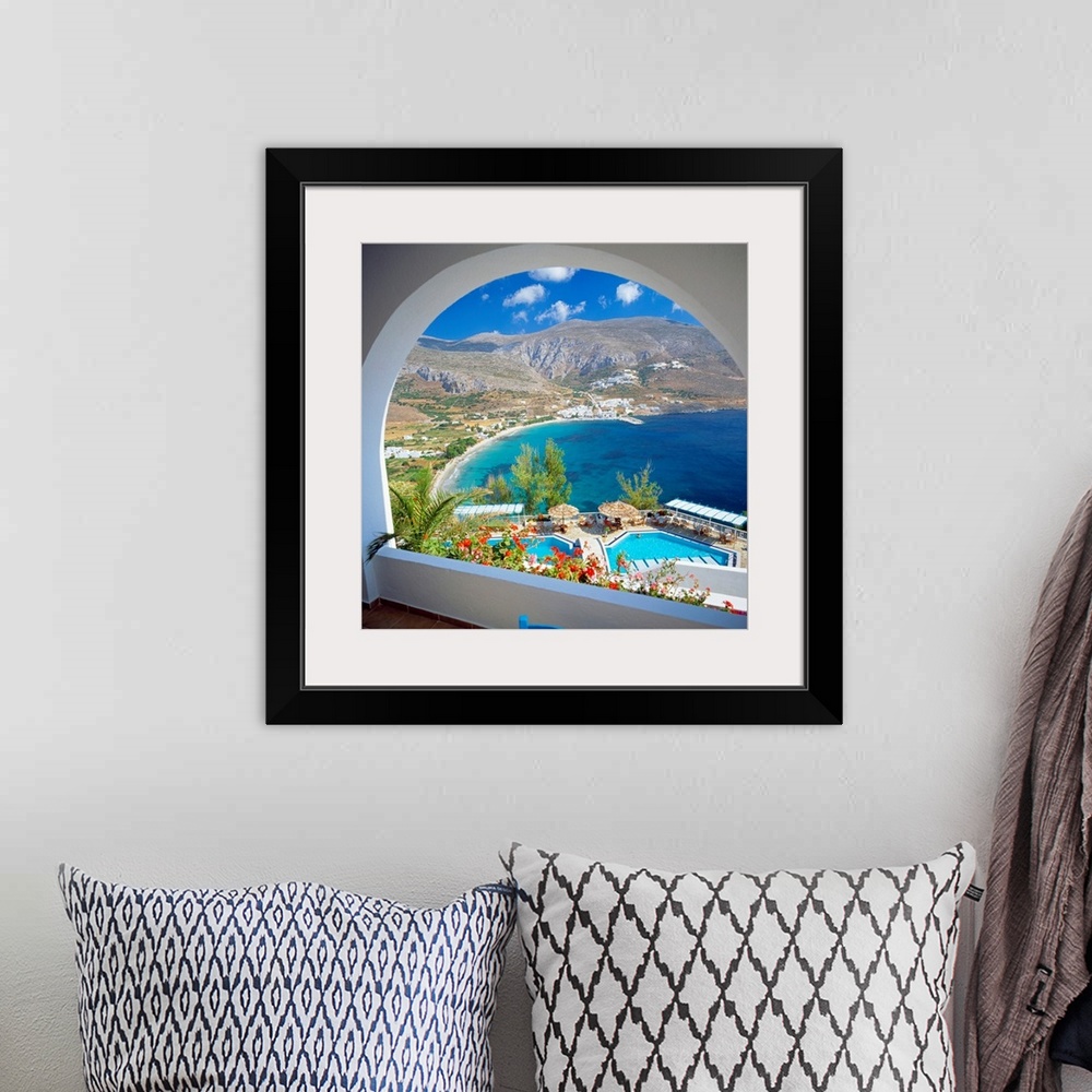 A bohemian room featuring Greece, Cyclades, Amorgos, Aegialis Hotel, view towards the sea