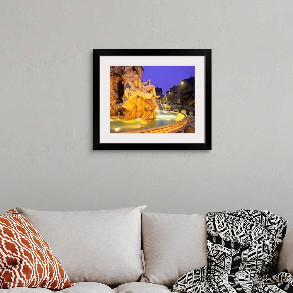A bohemian room featuring Italy, Rome, Piazza Navona, Fountain of the Four Rivers