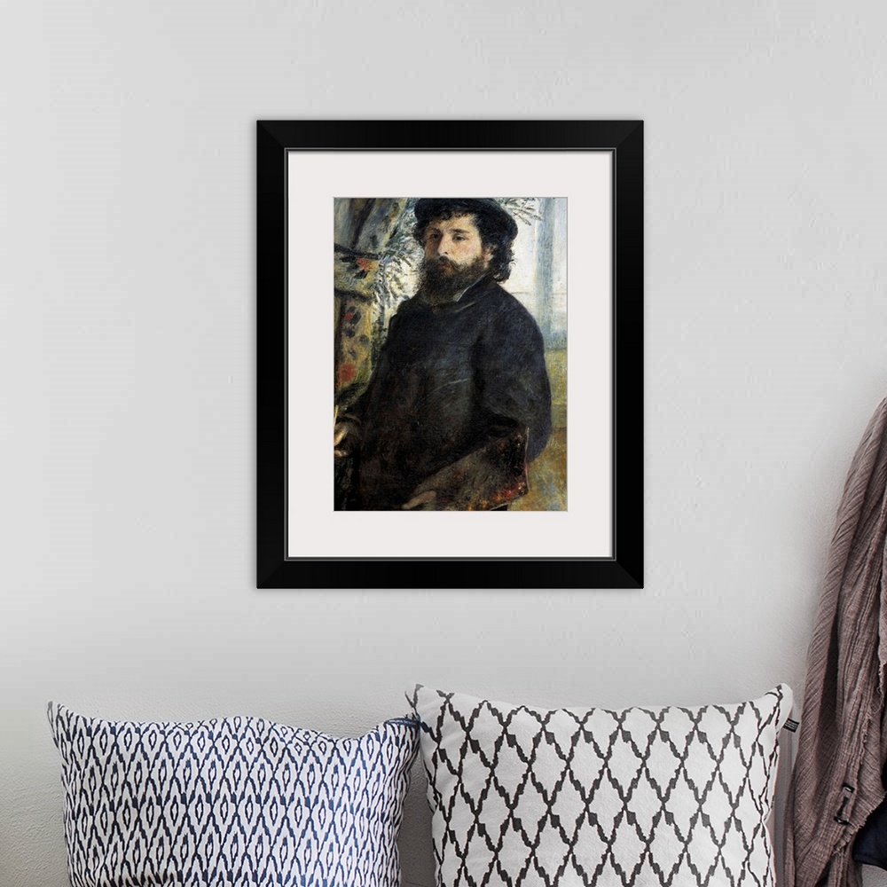 A bohemian room featuring Portrait of Claude Monet