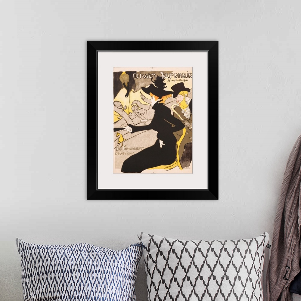 A bohemian room featuring Divan Japonais Poster By Henri De Toulouse-Lautrec