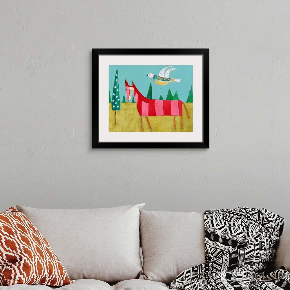 A bohemian room featuring Candyland Horse