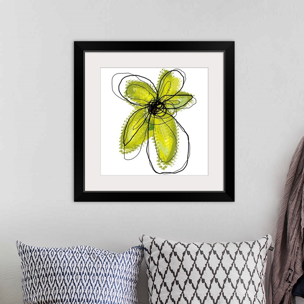 A bohemian room featuring A digital blossom on a blank background this abstract flower makes the perfect contemporary decor...