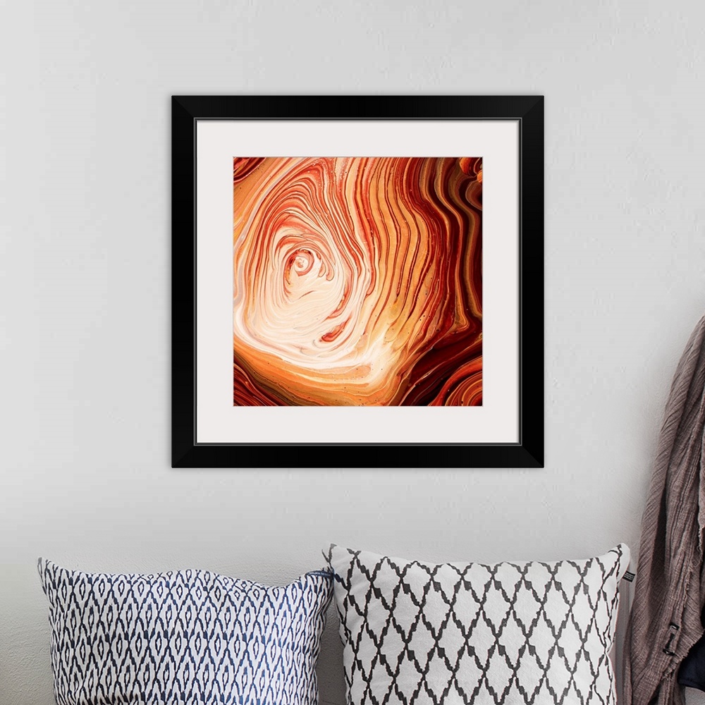 A bohemian room featuring Brown And Orange Abstract 23